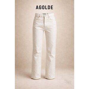 Agolde Nico Jeans A093 High Rise Slim Straight Denim Size 29 Stretch White